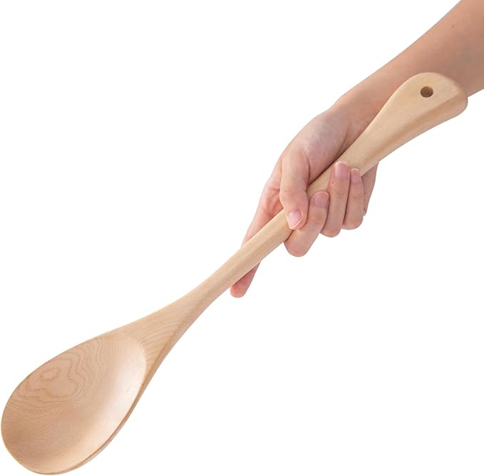 Wooden Spoons for Cooking, Large Wooden Spoons Wooden Mixing Spoon Heat Resistant Wooden Cooking Utensils for Nonstick Cookware