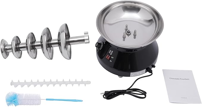 Commercial Chocolate Fountain 5 Tiers Hot Chocolate Fondue Tower Stainless Steel Hot Chocolate Melting Machine 7 Lbs Fondue Fountain Machine for Cheese Party Wedding Gathering (Vintage Black)