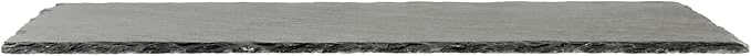 Restaurantware Slate Serving Tray 1 Pack of 15.7" x 7.8" Foam Feet Charcuterie Stone Plate Rustic Edges Freezable Black Serving Display Cheese Boards for Kitchen, Gourmet, Dining, Parties