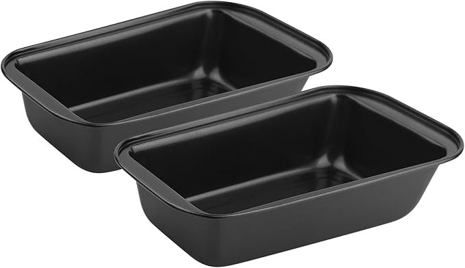 2PCS Nonstick Bread Pan - 8” x 4” Carbon Steel Loaf Baking Pans, Dishes，Rectangle Baking Supplies for Homemade Bread, Meatloaf, Cakes, Sourdough, Brownies, and Lasagnas