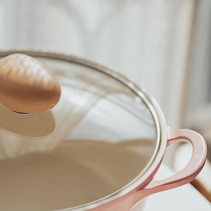 Neoflam Retro 3QT Stockpot with Lid – 8.7" (22cm) Nonstick Ceramic Coated Casserole, Saute Pot, Dutch Oven with Silicone Handle Holder, Dishwasher Safe, Elegant Kitchen Cookware, Made in Korea