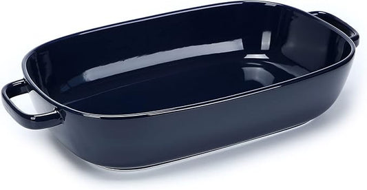 6 Quart Large Rectangular Baking Dish, 16x11 Inches Ceramic Baking Pan Casserole Dish for Cooking,Kitchen and Daily Use, Safe for Oven Microwave Refrigerator Disinfection Cabinet and Dishwasher,Blue