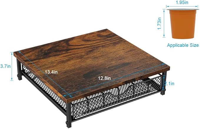 Coffee Pod Drawer Holder for K Pod Coffee Pods Holder for Counter 36 Capacity Pods Storage Organizer for Coffee Capsule Storage with Sliding Baskets for Coffee Station Black