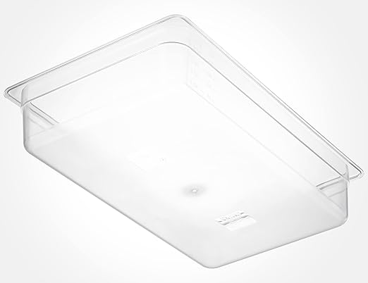 CURTA 6 Pack NSF Food Pans, Full Size 4 Inch Deep, Commercial Polycarbonate Plastic Clear Freezer-Safe