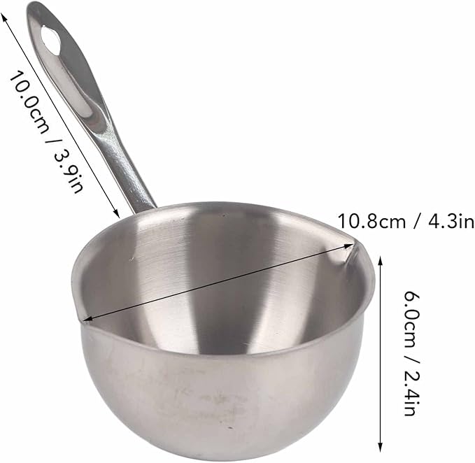 Butter Warmer Pot, Milk Warmer Pot, Stainless Steel Mini Butter Hot Pot, for Heating Milk Butter Cheese Chocolate(300ML)