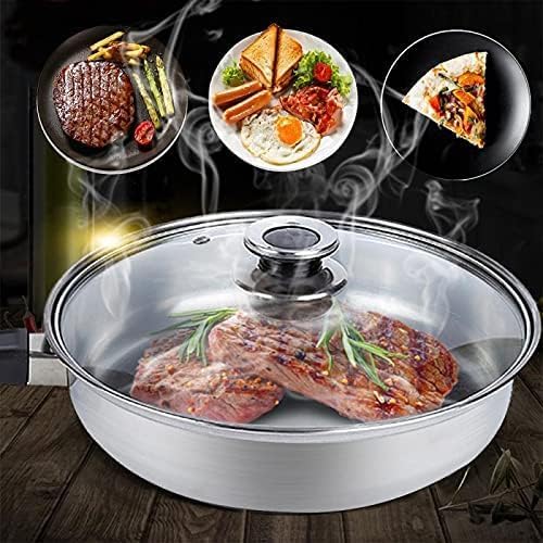 Cookware Set 12 Piece Kitchen Stainless Steel Cooking Pot & Pan Sets Induction Safe Saucepan Casserole Pan Glass Lid Pans