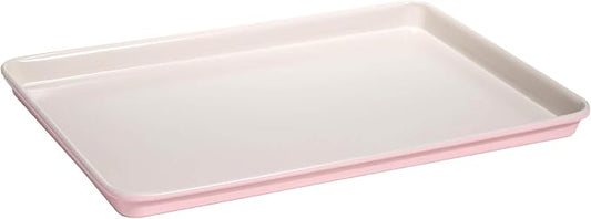 Paris Hilton Nonstick Carbon Steel Bakeware Collection, 15-Inch x 10-Inch Cookie Baking Sheet, Dishwasher Safe, Made without PFOA and PFAS, Pink Cream Two-Tone