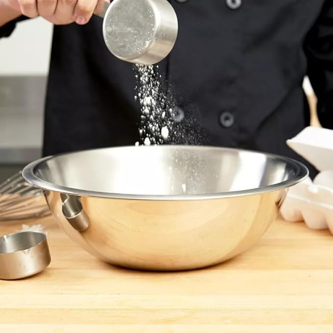 Stainless Steel 16 QT Mixing Bowl | Home & Commercial Quality | Flat Bottom | Cooking, Baking, Meal Prep [1PK]