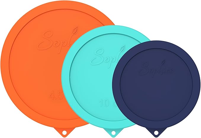 SOPHICO Silicone Replacement Lids for Pyrex Sculpted Glass & Tinted Glass Bowls Mixing Bowls（3 size）Container not included