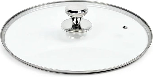 13 In Glass Lid for Frying Pan, Tempered Replacement Cover Compatible with All 13 inches Cookware for Skillets, Round Cast Iron, Cast Aluminium, Stainless Steel Pans &Pots