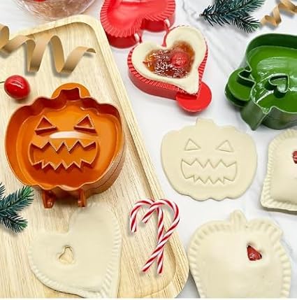 Christmas 6PCS Hand Pie Molds, Mini Pie Maker, Cute Baking Supplies, Festive Pie Press & Pastry Molds for Holiday Parties & Baking (6)