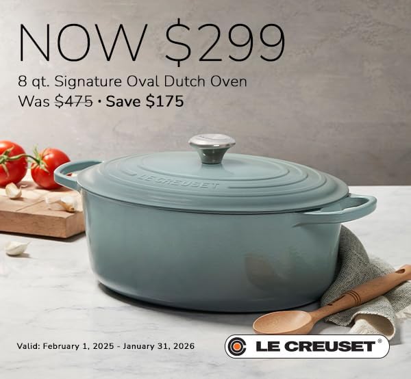 Le Creuset Enameled Cast Iron Signature Oval Dutch Oven, 8 qt., Shallot