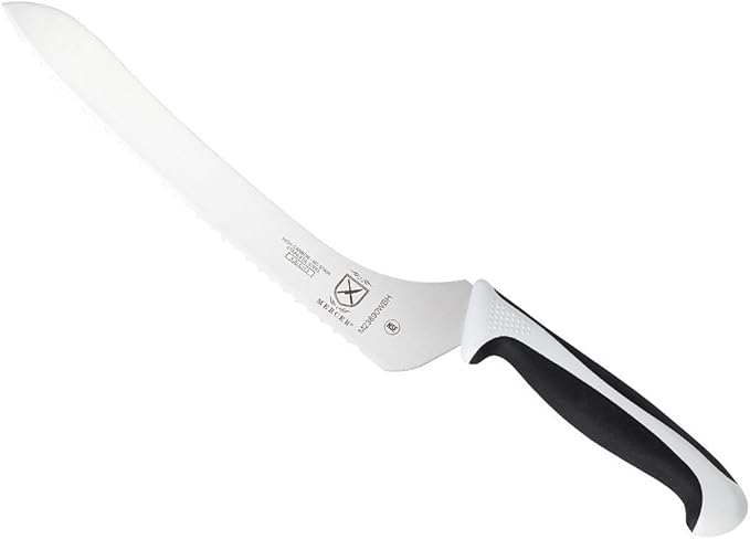 Mercer Culinary Millennia Color Handle Cutlery 9" Offset Bread Knife (Wavy Edge) White