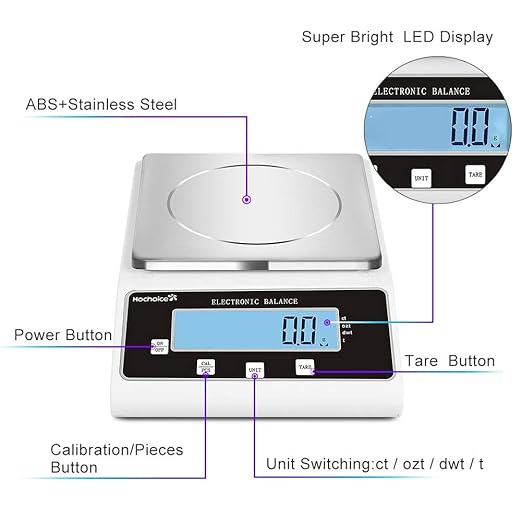 Accuracy:0.1g 15kg Laboratory Digital Analytical Balance High-Precision Electronic Scales Industrial Scale Jewelry Scales Strain Sensor Square pan