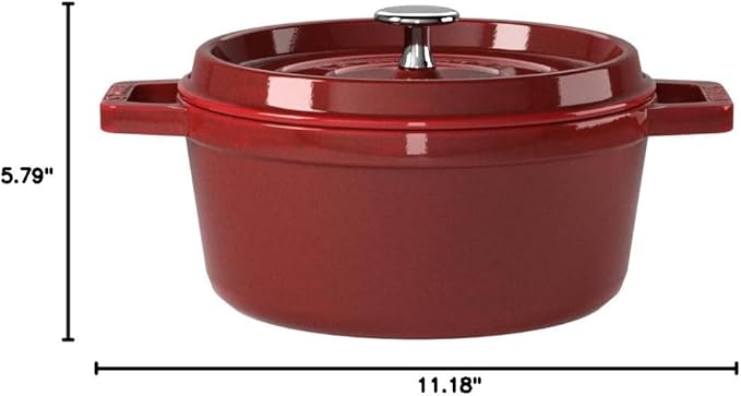 Staub Cast Iron 2.75-qt Round Cocotte - Grenadine, Made in France