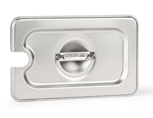 CURTA 6-Pack 1/9 Size Slotted Steam Table Pan Cover, Lid with Handle, NSF, Hotel Pan Cover, Catering Food Pan Cover