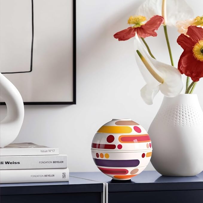 Villeroy & Boch Iconic Collection La Petite Boule Miami, Premium Porcelain, Made in Germany, Dishwasher-Safe, Microwave-Safe, 5-Piece Snacking Set, Decorative Object, 5.5 in Diameter, Multicolored