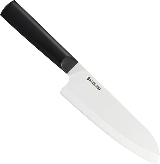 KYOCERA INNOVATIONwhite 6" Ceramic Santoku Chefs Knife - White Z212 Blade with Non-Slip Black Handle