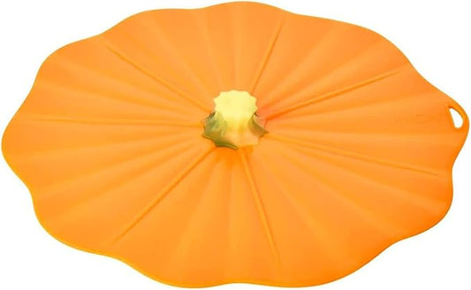 Charles Viancin Silicone Lid - Pumpkin/Fall Theme - Airtight Microwave, Oven, Stovetop, and Dishwasher Safe Pan or Bowl Lid (8 Inch)