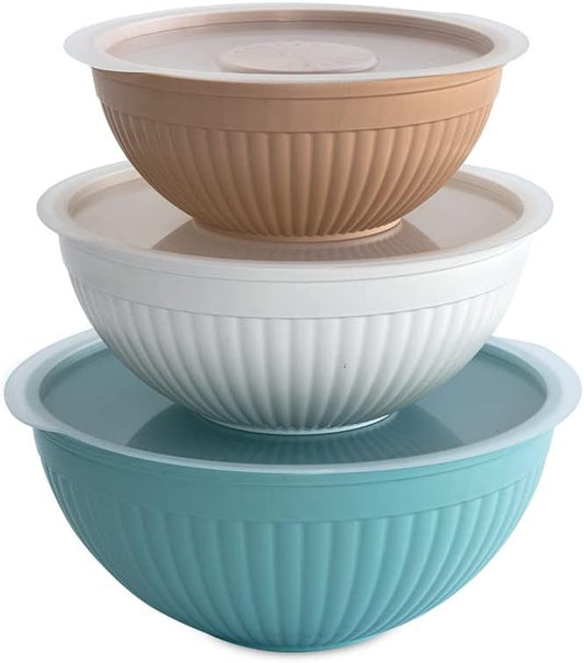Nordic Ware Prep and Serve Mixing Bowls Set, 6-Piece, Earth-Tones