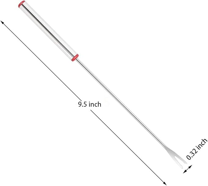 XATDOMESD 12 PCS Stainless Steel Fondue Forks, Heat Resistant Multicolor Coding Handle, 6 Colors x 2 Set, 9.5 Inch