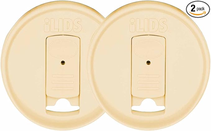 Mason Jar Drink Lid, Regular Mouth, Butter, Pack of 2