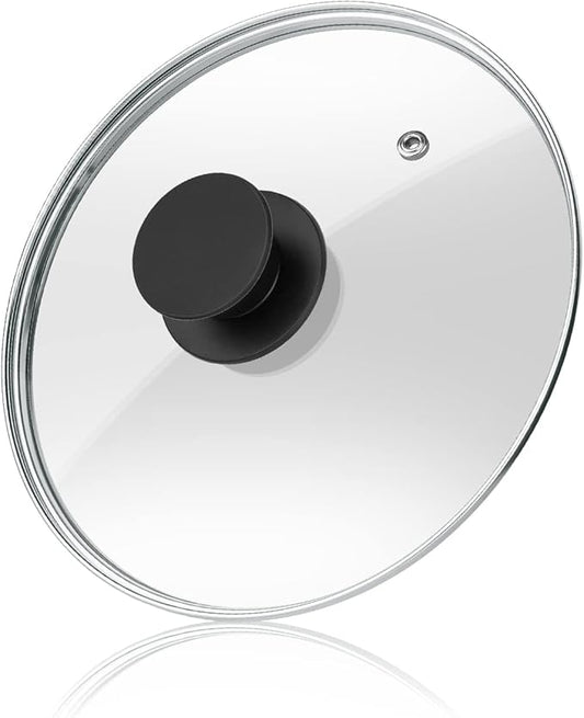 Wadaza Pan Lid 8 Inch - Tempered Glass Pot Lid - Oven Safe Replacement Glass Lid for Frying Pan Wok Pot Skillet