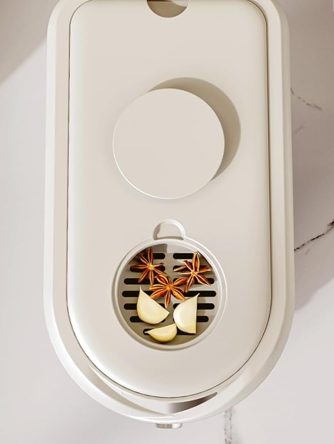 Rice Dispenser Cereal Dry Food Storage Containers with Measuring Cup and Water Filter Cover,Moisture Proof Airtight Food Dispenser Bucket for Rice,Corn,Coffee Bean,Grain,Soybean and Oatmeal,White,12LB