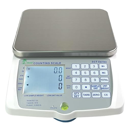 Tree SCT 16 Counting Scale-16lb x 0.0002lbs; Accurate, Industrial Performance with Lab-Grade Precision, Stainless Steel Pan, Versatile for Jewelry,Screws,Powder; for Labs,Schools, Businesses, Jewelers