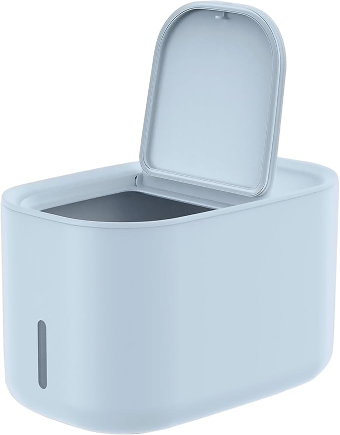 Zuutii Rice Storage Container,Food Container, Dry Food Storage, 11lbs Pet Food Dispenser, Large Storage Bin with Lid,Silicone Ring & Moisture Proof (Light Blue)