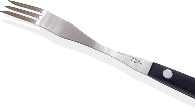 WALLFARM Granny Fork 12" 3-Tine - Pro-Grade Stainless Steel - Heat-Resistant BBQ Meat Fork - Ideal for Serving, Cooking, Turning, Roasting, Shredding, Barbecue