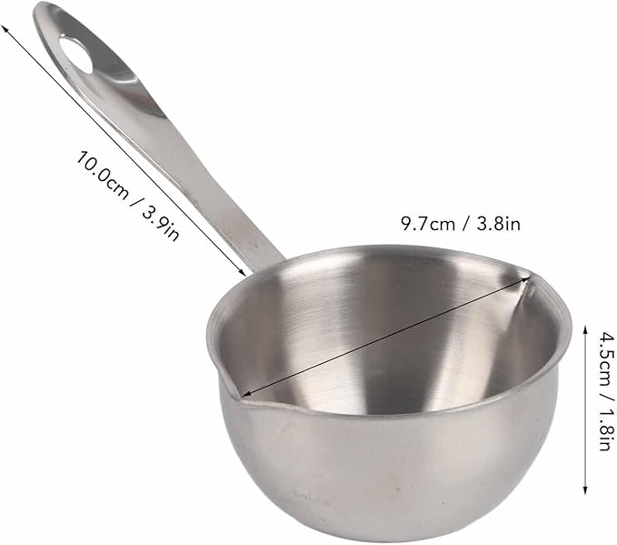 Buer Warmer Pot, 10ML, Silver, Compact, Stainless Steel, Ceramic Finish, No Lid, Suitable for Stovetop, Max 150g, Includes 1 x Buer Warmer Pot