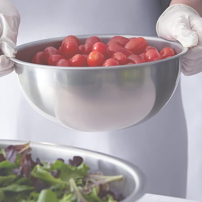 Betolla 3 Quart Heavy-Duty Stainless Steel Mixing Bowl – 22 Gauge (0.8 mm) Flat Base Prep Bowl with Curved Lip for Baking, Cooking & Food Prep