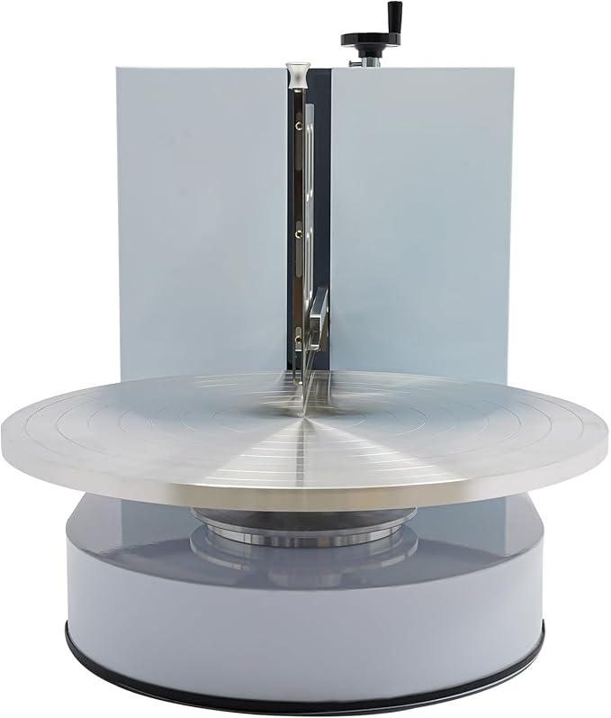 Automatic Cake Decorating Machine, Electronic Cream Coating Spreading Smooth Machine with Graduated Scraper 0-320RPM Rotating Speed,Cake Bread Spreader Machine for 4-16inch Cakes,White