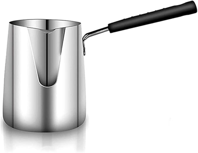 Butter Coffee Milk Warmer Mini Butter Melting Pot Turkish Coffee Warmer and Butter Melting Pot, Stainless Steel, 20-Ounce Capacity (600ML)