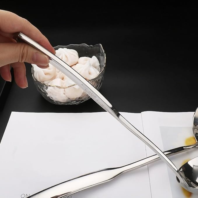 Soup Ladle,SUS 304 Stainless Steel Heavy Duty Ladle with Pour Spout,Kitchen Cooking Serving for Soups,Gravy,Canning,Stews,Heavy,Dishwasher safe 11.8 inch (1Pack)