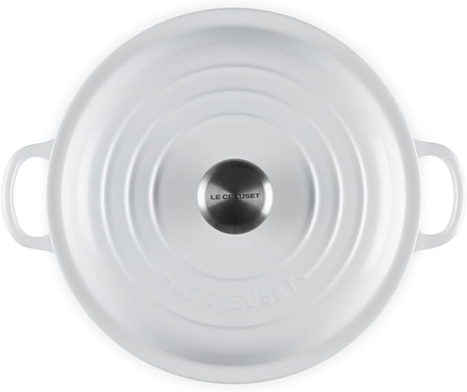 Le Creuset Enameled Cast Iron Signature Braiser, 1.5 qt., White Signature Stainless Knob