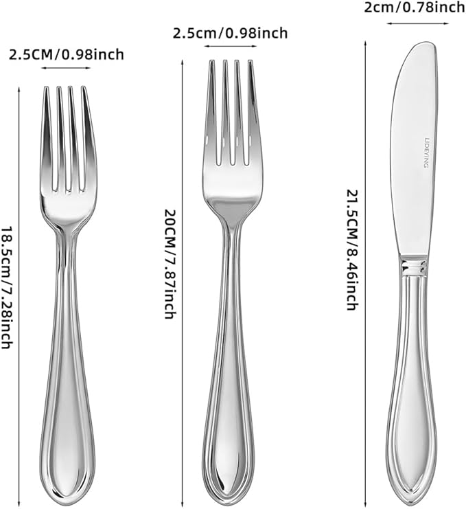 Silverware Set, 20-Piece Stainless Steel Flatware, 18/0 Stainless Steel Utensils, Dishwasher Safe, Modern Tableware for Home & Kitchen Dining (20 pieces for 4) (20)