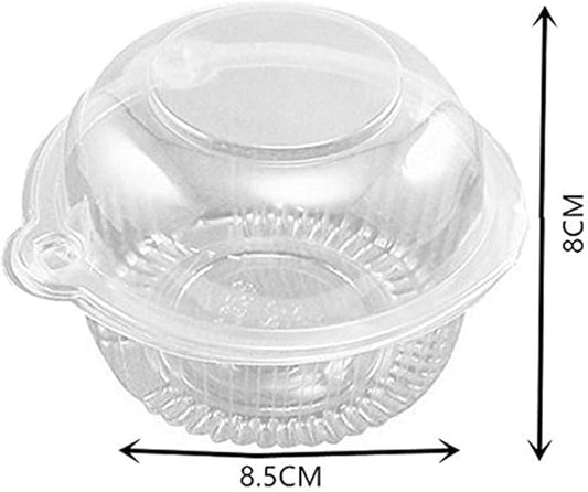 BlueSnail 50 pieces Plastic Single Individual Cupcake Muffin Dome Holders Cases Boxes Cups Pods