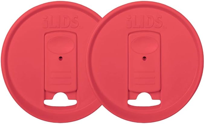Mason Jar Drink Lid, Regular Mouth, Coral, 2-Pack