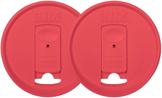Mason Jar Drink Lid, Regular Mouth, Coral, 2-Pack