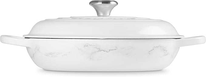 Le Creuset Enameled Cast Iron Signature Braiser, 3.5 qt., Marble