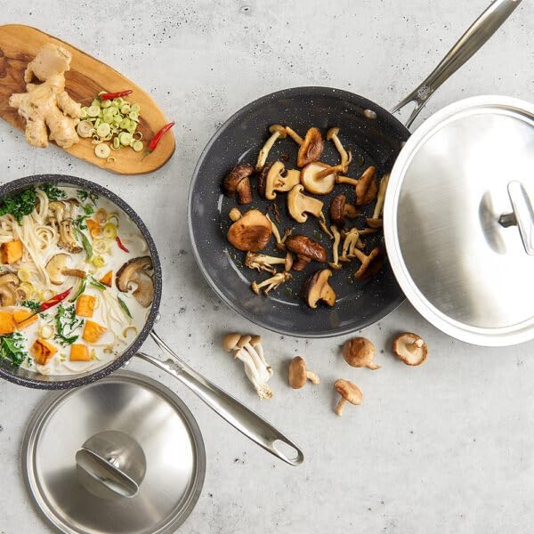 Nordic Ware Basalt Formed Aluminum Sauce Pan, 3 Quart, Ceramic Coating