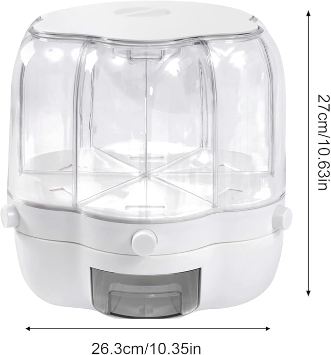 360° Rotatable Cereal Dispenser, One-Click Rice Output, Visible Round Multigrain Tank Cup Dry Rice Container Food Dispenser Sealed Grains Cans Grain Storage Tank for Storage Small Beans(Style 6)