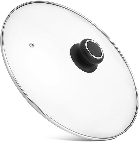 10 Inch Pan Lid Replacement Glass Lid for T-Fal 10" Frying Pan, Essentials Fry Pan, Skillet and Other 10-10.7 Inch Cookware, Clear, 1 Set