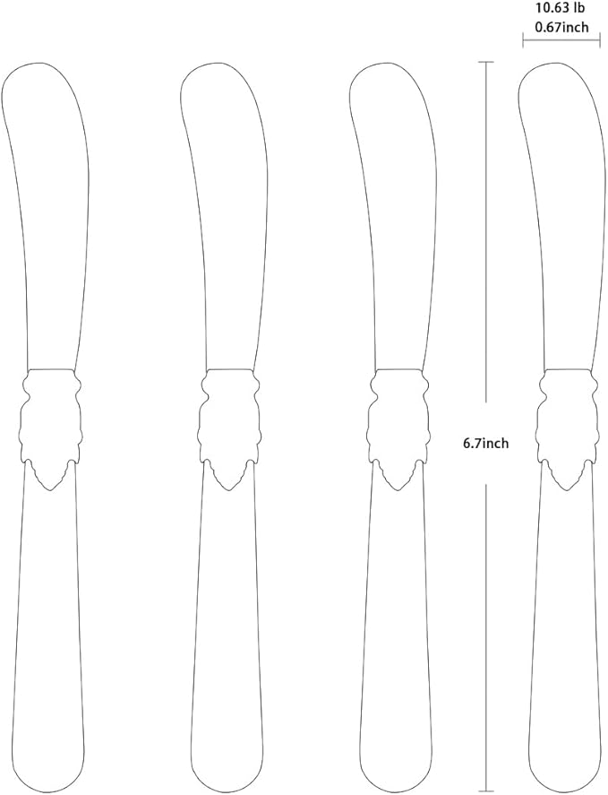 REVERIE Collection 4-piece Stainless Steel Butter Spreader Cheese Knife, Giftable Butter Knives set, Bread Knife set (Yellow)