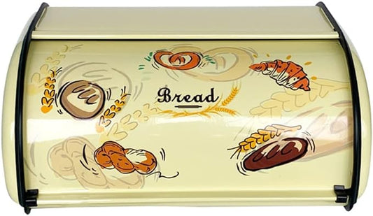 SOTECH Bread Box Metal Bread Storage Container Roll Top Bread Bin for Kitchen Countertop Farmhouse Bread Boxes Bread Keeper Holder Vintage airtight Counter