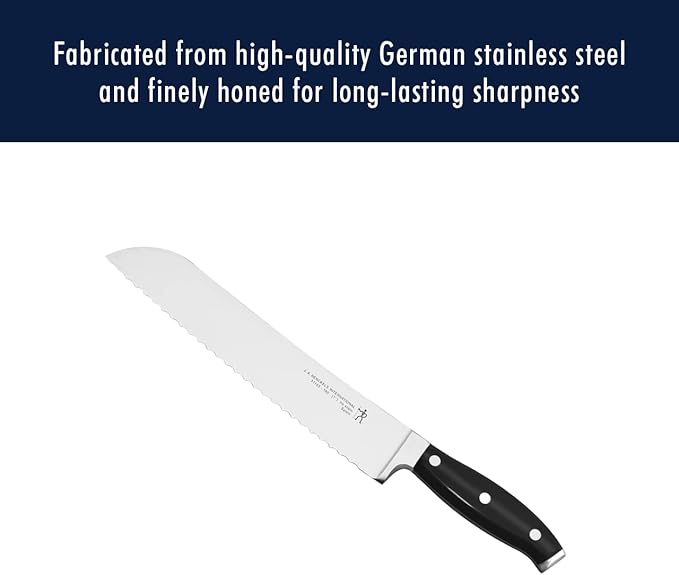 HENCKELS Forged Premio 8-inch Bread Knife, Black/Stainless Steel