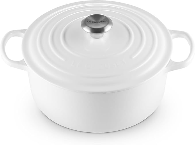 Le Creuset Enameled Cast Iron Signature Round Dutch Oven, 5.5 qt., White