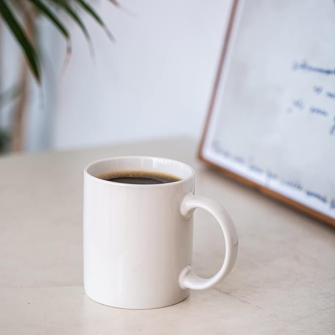 GBHOME 12 OZ Off White Coffee Mugs, Ceramic Bulk Coffee Mugs with Large Handle for Man, Woman, Light Weight Coffee Mugs Set for Latte/Cappuccino/Cocoa/Milk, Dishwasher & Microwave Safe, 36Pcs